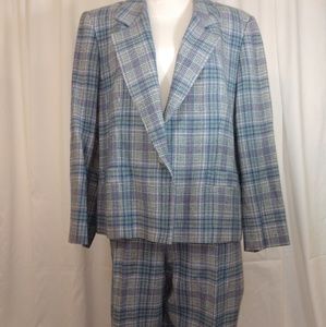 Pendleton Blue Plaid Pants Suit Size 22 NWT